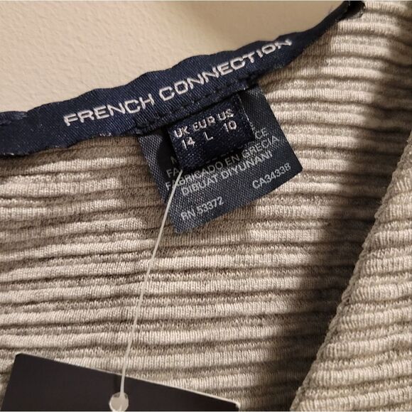 French Connection Grey Ribbed Tank Dress Pockets Womens 10 NWT - Picture 8 of 11